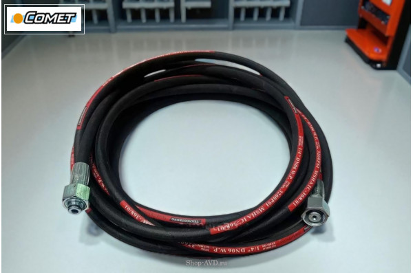 Рукав высокого давления Comet 2SN6; 22х1,5 г под ключ - 22х1,5г под ключ; 15м + защита от изгиба