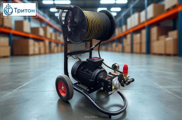 АВД Тритон Т 15/200 TS 5.5 Т (на тележке + электрика с тепловым реле + Выключатель потока + фильтр)