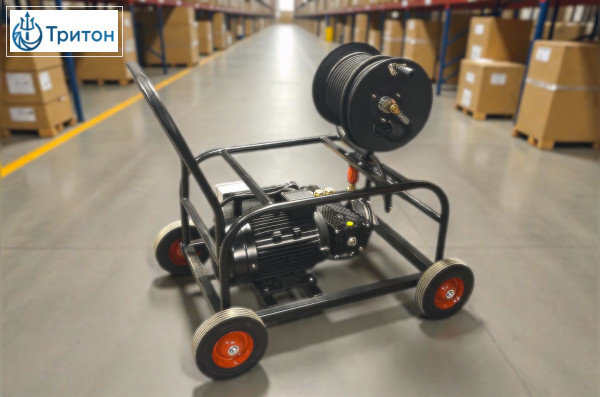 АВД Тритон T 30/300 T 12.5 ( тележка 4 колеса, барабан, манометр, электрика с теплозащитой)