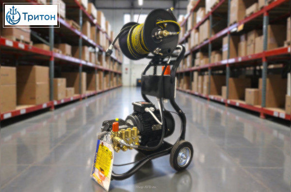 АВД Тритон B 15/200 TS 5.5 T ( на тележке, барабан, электрика с тёплозащитой)