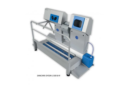 Санпропускник SANICARE-DYSON-1500-B-R для дез.рук и ног, мытья и сушки рук, с контр. прохода (прав.)