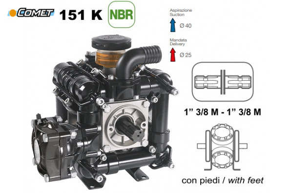 Насос мембранный Comet® серия ВP151 (138 л/мин; 20 бар); вал ВОМ 13/8