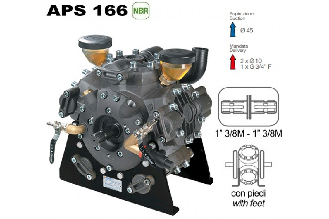 Насос мембранный Comet® серия APS 166 (163 л/мин; 50 бар); вал ВОМ 13/8