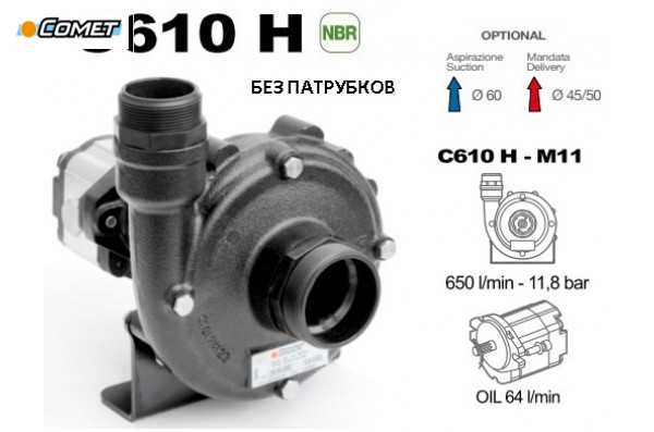 Насос центробежный Comet® серия C610H-M11 с гидромотором (655 л/мин; 11,8 бар) без патрубков