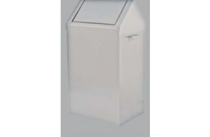 Корзина для мусора с ручной шарнирной крышкой.