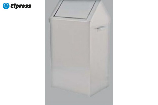 Корзина для мусора с ручной шарнирной крышкой.