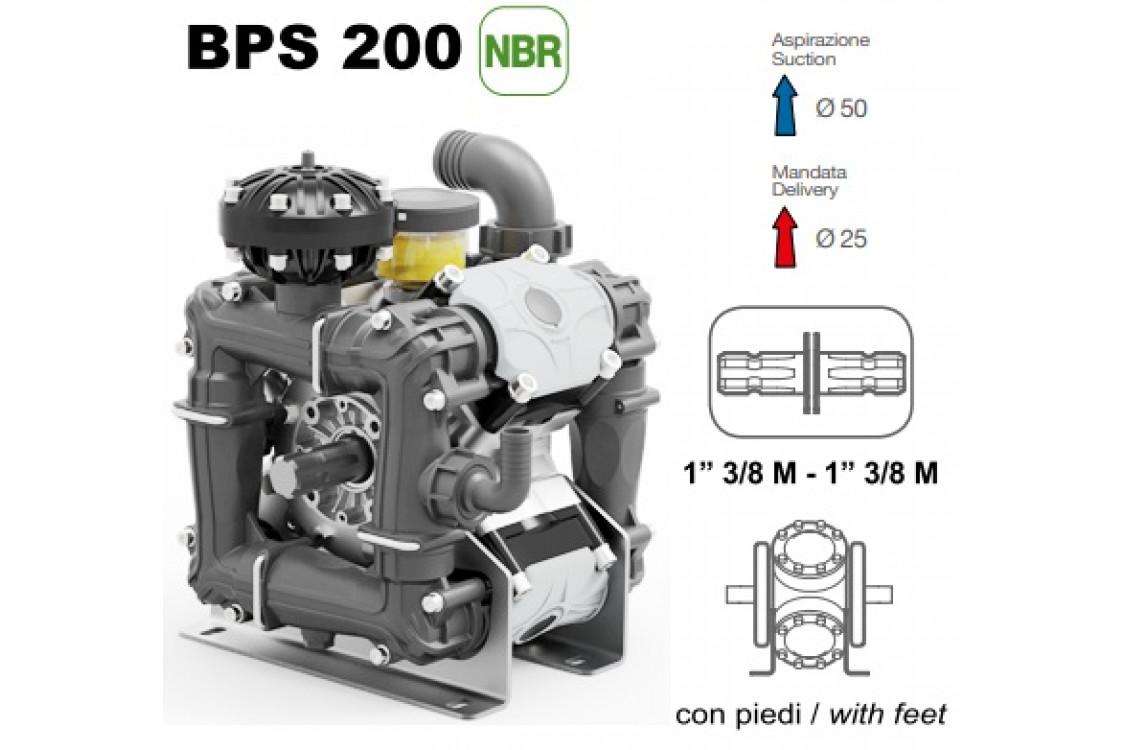Насос мембранный Comet® серия ВPS200 (199 л/мин; 20 бар); вал ВОМ 13/8