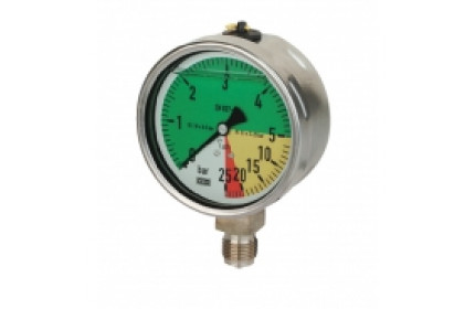 Манометр 0÷5/25 бар; вх.снизу Ш1/4; корпус нерж. (4 цвета)