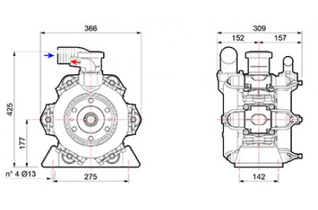 Насос мембранный Comet® серия ВP280 D (248л/мин; 20 бар); вал ВОМ 13/8