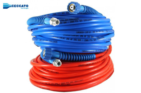 Шланг CARWASH COMFORT для МСО DN 8 синий 200 бар для пены 4,1 м 1/4 г. 3/8 ш.