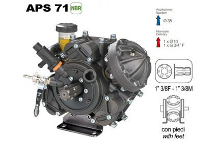 Насос мембранный Comet® серия APS 71 (67,2 л/мин; 50 бар); вал внутрен. (ВОМ 13/8) - ВОМ 13/8