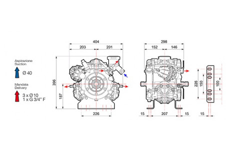 Насос мембранно-поршневой Comet серия IDS 1401 (135 л/мин; 50 бар)