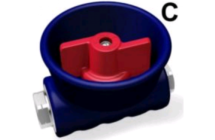Кран для пены, BPS вход 1/2 г. выход 1/2 г. (красный)
