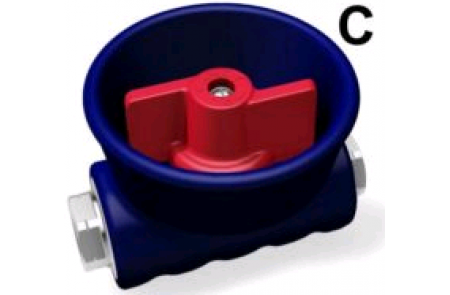 Кран для пены, BPS вход 1/2 г. выход 1/2 г. (красный)