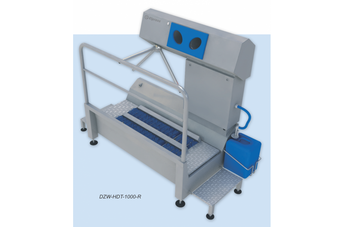Санпропускник DZW-HDT-1000-R для дезинфекции рук и ног с контролем прохода (правосторонний)