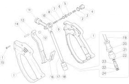 Запчасть для мойки Ремкомплект курка распылительного RL 26 с дренажом