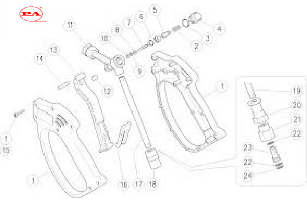 Ремкомплект курка распылительного RL 26 с дренажом