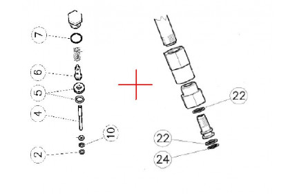 Запчасть для мойки Ремкомплект курка распылительного RL 30 с дренажом