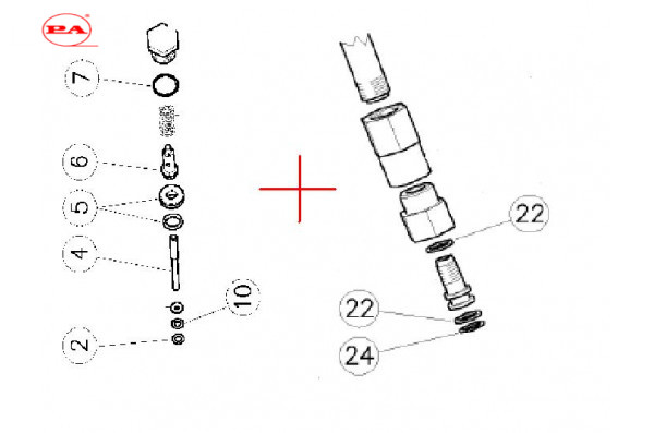 Ремкомплект курка распылительного RL 30 с дренажом