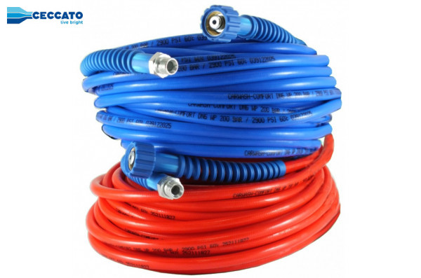 Шланг CARWASH COMFORT для МСО DN 6 красный 200 бар 4,1 м 1/4 г.. 3/8 ш.