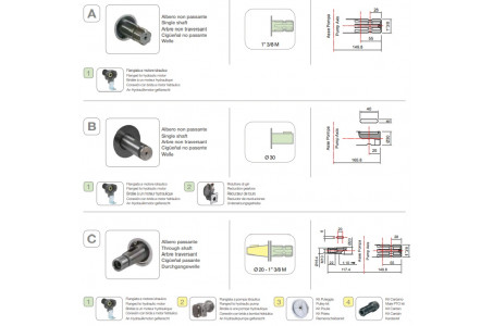 Насос мембранный Comet® серия ВP135 (124 л/мин; 20 бар); вал d20 гладкий/шпонка - ВОМ 13/8