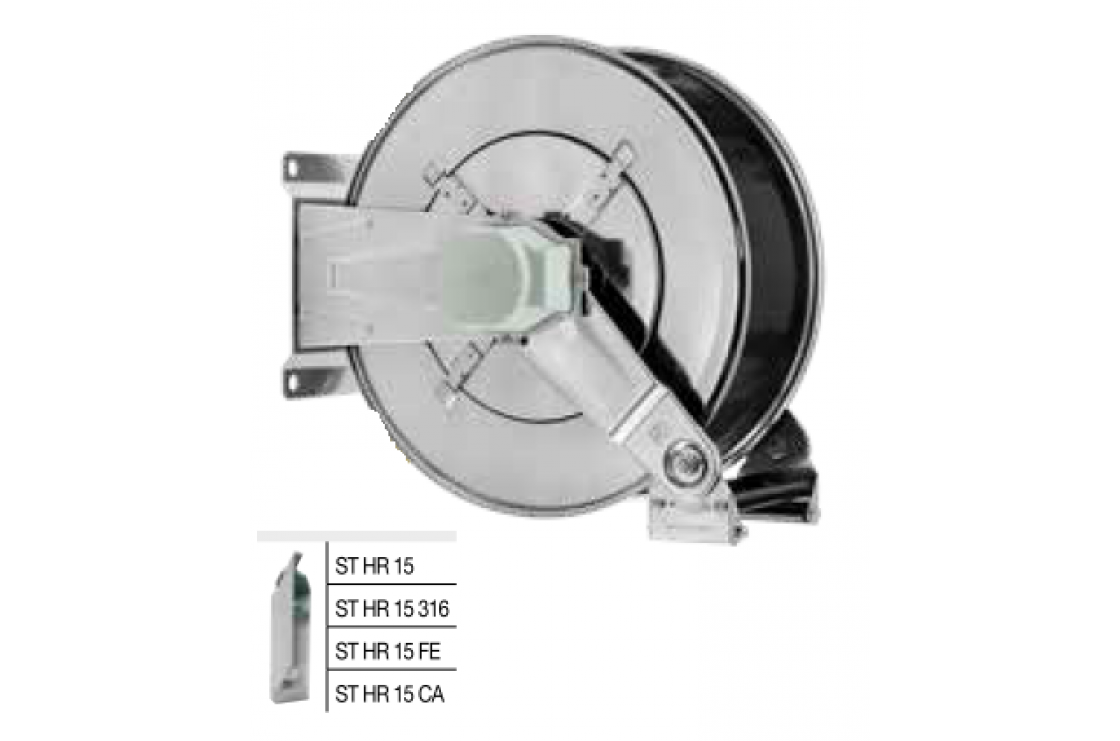 Барабан авто. безопасное сматывание для рук. дл. 15м 1/2 (нерж.) 1/2ш. 1/2ш. 200 бар