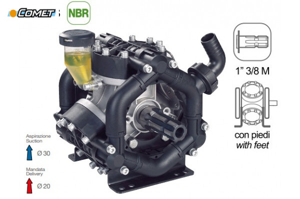 Насос мембранный Comet® серия ВP75 (67 л/мин; 20 бар); вал ВОМ 13/8