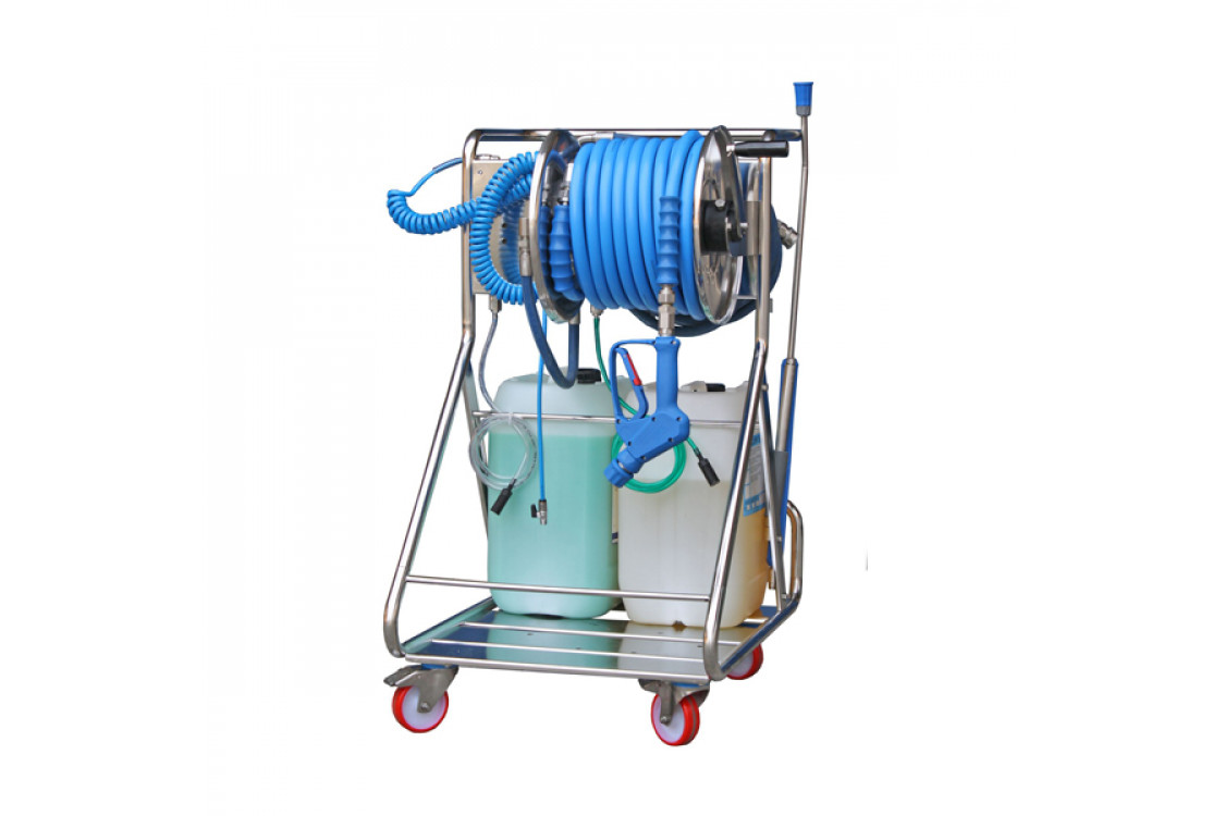 Моб. установка  с пеногенер. системой Foam &amp; Wash, 10-100 бар, с подачей воздуха, на 1 ср-во