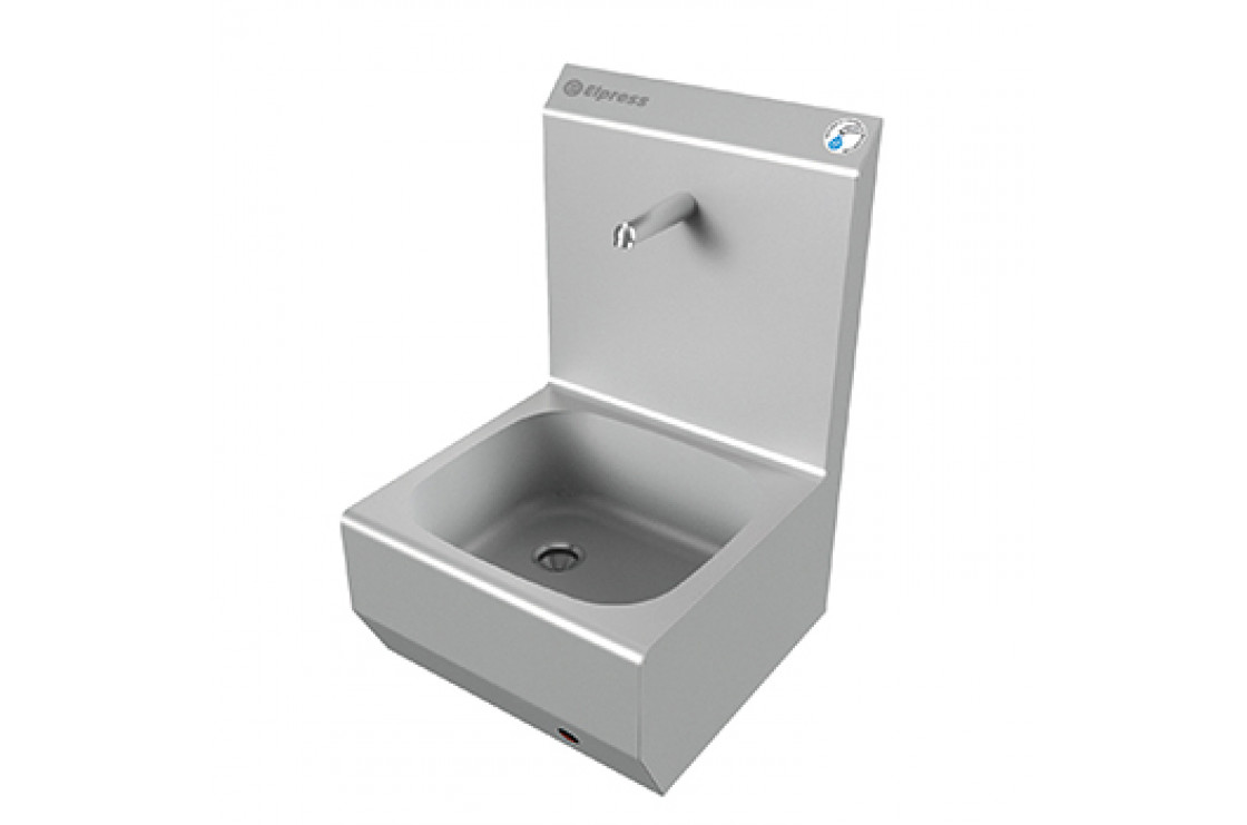 Раковина EWG-1S DELUXE настенная однопостовая с сенсорным включением, нерж. сталь, кругл. чаша