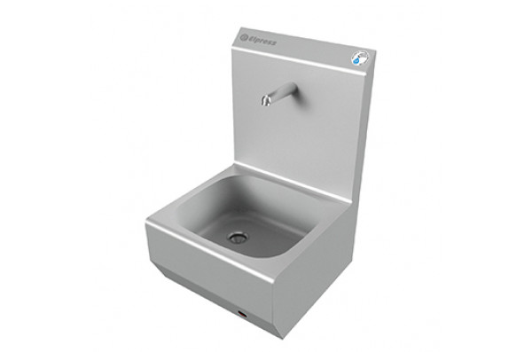 Раковина EWG-1S DELUXE настенная однопостовая с сенсорным включением, нерж. сталь, кругл. чаша