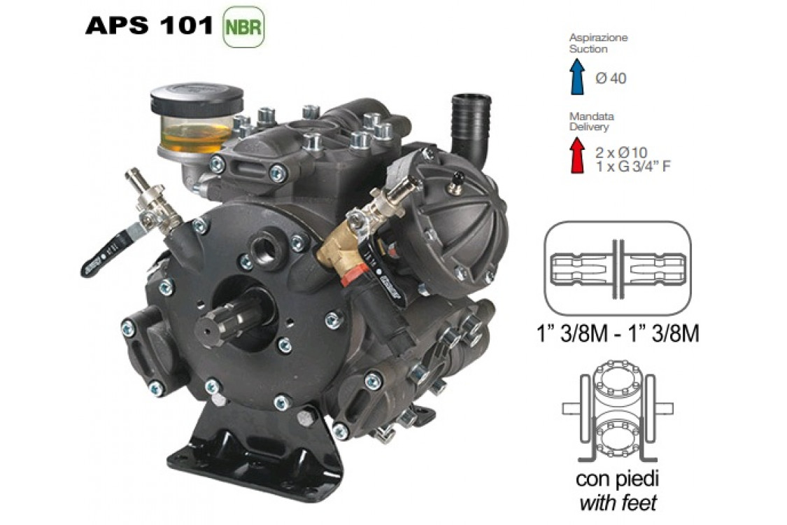 Насос мембранный Comet® серия APS 101 (94 л/мин; 50 бар); вал ВОМ 13/8