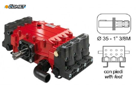 Comet серия YA 130 (104 л/мин; 50 бар); вал 35 шпонка - вал 13/8 шлиц