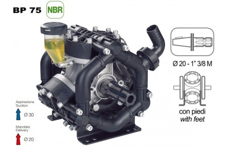 Насос мембранный Comet® серия ВP75 (67 л/мин; 20 бар); вал d20 гладкий/шпонка - ВОМ 13/8