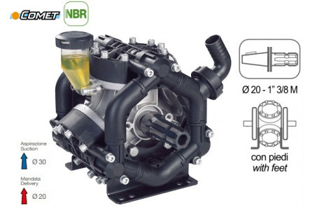 Насос мембранный Comet® серия ВP75 (67 л/мин; 20 бар); вал d20 гладкий/шпонка - ВОМ 13/8