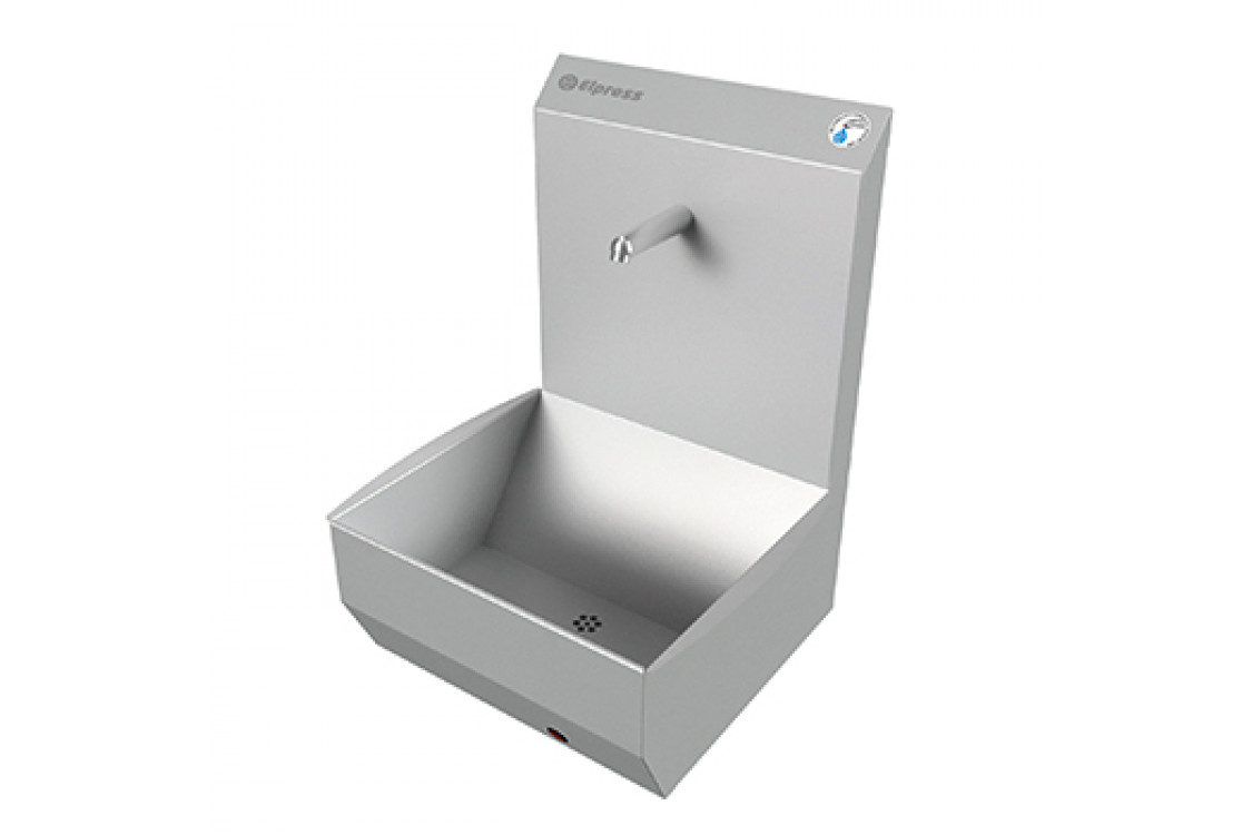 Раковина EWG-1К настенная однопостовая с механическим включением, нерж. сталь, прям. чаша