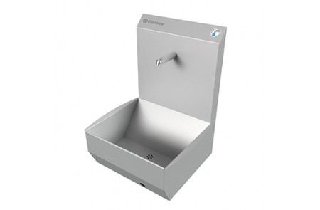 Раковина EWG-1К настенная однопостовая с механическим включением, нерж. сталь, прям. чаша