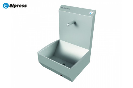 Раковина EWG-1S настенная однопостовая с сенсорным включением, нерж. сталь, прям. чаша