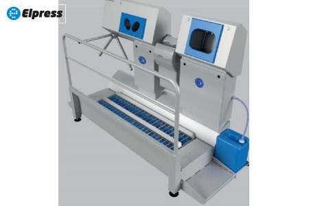 Санпропускник SANICARE-DYSON-1000-B-R для дез.рук и ног, мытья и сушки рук, с контр. прохода (прав.)