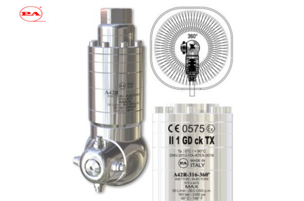 Насадка для мойки емкостей A42R-316 с гидроприводом; 35-45-л/мин; 160 бар;.(нерж). вход 1/2г.