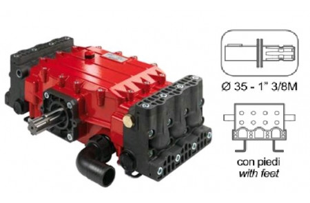 Comet серия YA 150 (136 л/мин; 50 бар); вал 35 шпонка - вал 13/8 шлиц