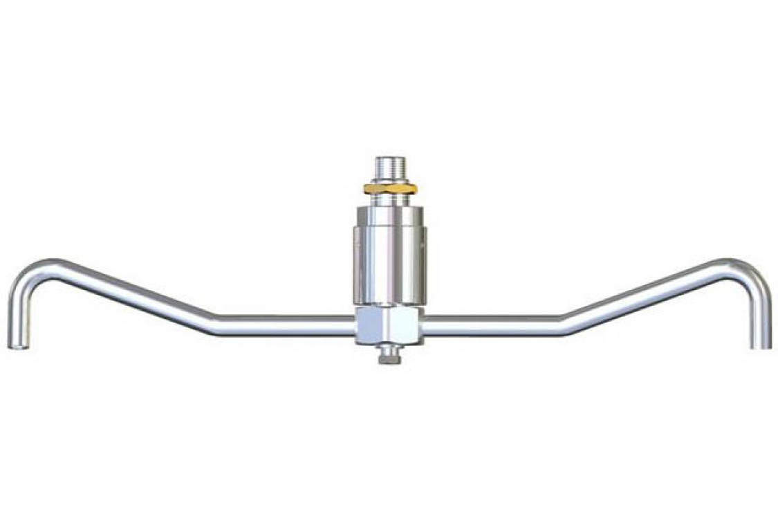 Вращающийся фитинг GR38/400; вход 3/8ш.-вых.2х1/8г.; 400 мм.; 40л/мин; 350 бар; 90 град.
