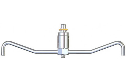 Вращающийся фитинг GR38/400; вход 3/8ш.-вых.2х1/8г.; 400 мм.; 40л/мин; 350 бар; 90 град.