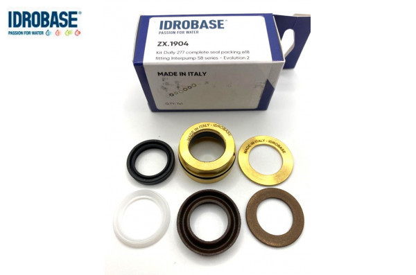 34027701/KIT 277 Комплект уплотнений плунжера INTERPUMP/GENERALPUMP SERIE 58 - EVOLUTION 2, Ø18 мм, ZX.1904, Италия IDROBASE