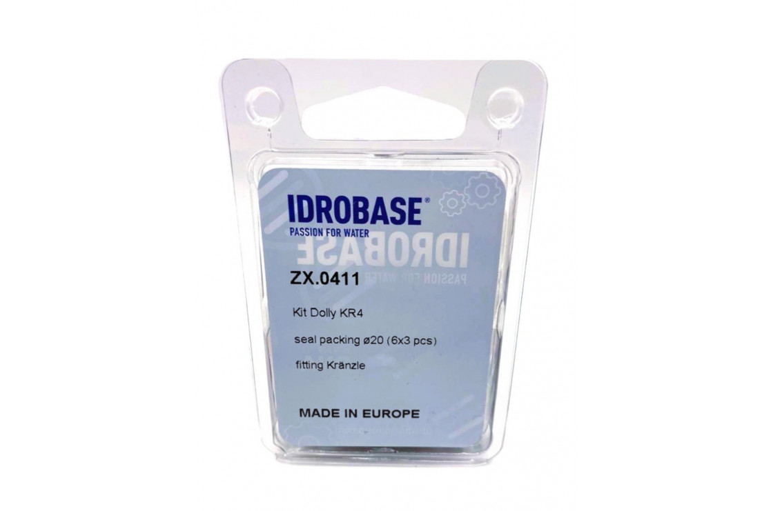 KR4 KIT Комплект водяных уплотнений для Kranzle моделей: AQ, B, D, 3000, Quadro Ø20 мм, ZX.0411, Италия IDROBASE
