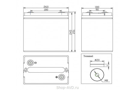 Zenith ZL060110 Необслуживаемый аккумулятор