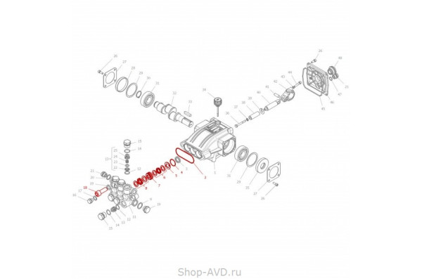 Hawk Полный комплект уплотнений на 1 поршень 16 мм (серия NHD)