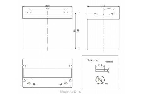 Zenith ZL120175 Необслуживаемый аккумулятор