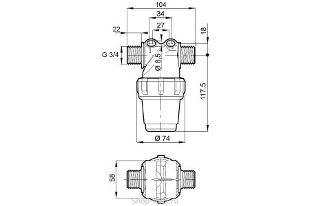 ARAG Линейный фильтр воды 150 микрон
