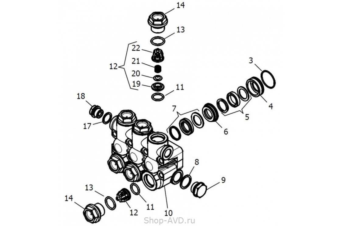 Hawk Комплект клапанного блока помпы (серия NMT)