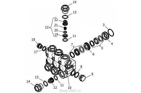 Hawk Комплект клапанного блока помпы (серия NMT)